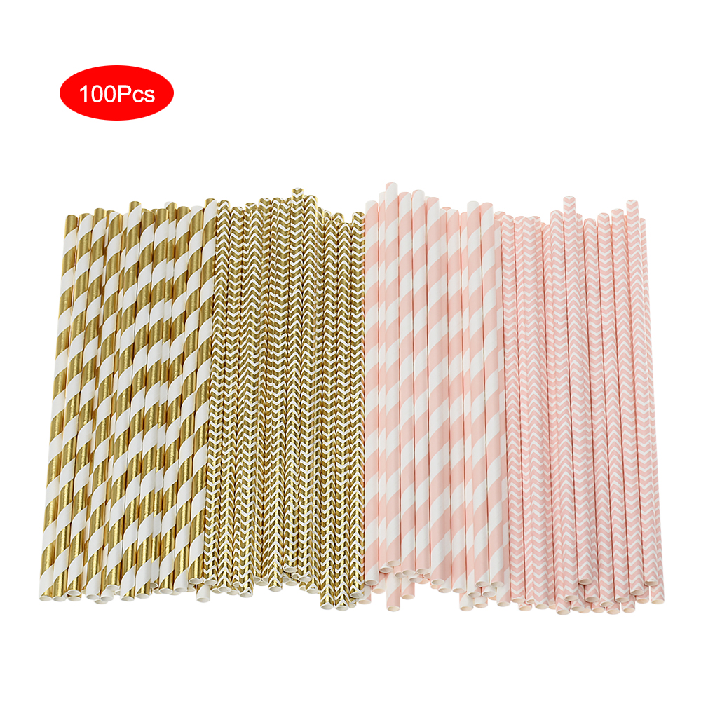 

Eco Paper Straws 100 Pcs Birthday Decoration Valentines Straw Drinking Paper Straws Bachelor Party Children Party Decorations