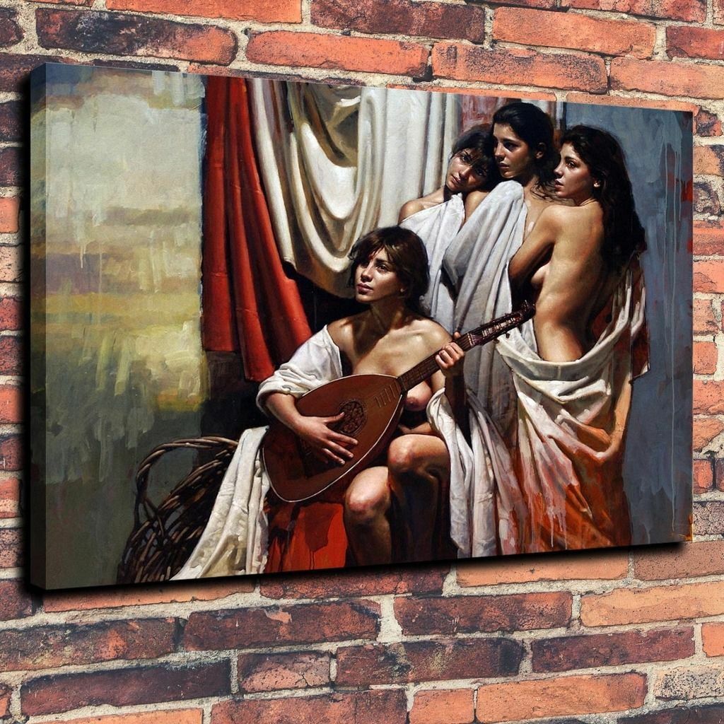 

Muse Girl Guitar Art Home Decor Handcrafts /HD Print Oil Painting On Canvas Wall Art Canvas Pictures 191103
