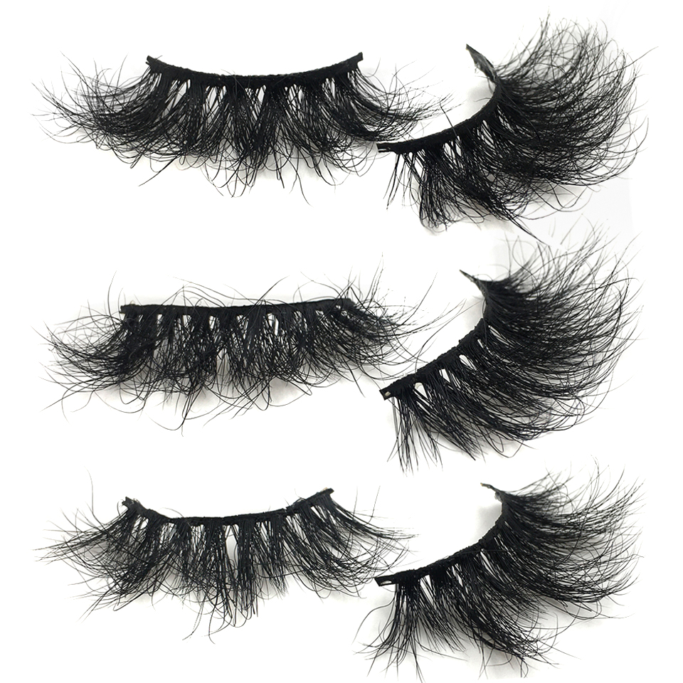 

Mink Lashes 25mm Fluffy Messy Reusable 3D Eyelashes Wholesale Bulk Real Mink Eyelashes Makeup False Eye Lashes