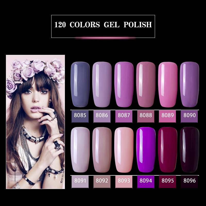 

Modelones 12Pcs/Lot Fashion Purple Color Series UV Gel Nail Polish Set Led Lamp Nail Gel Lacquer Kits Soak Off UV Enamel