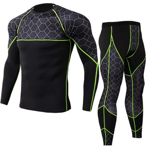 

Fashion Compression Set Man Quick Dry Mens Sport Suits Running Sets Joggers Training Clothes Gym Fitness Tight Tracksuits Set, Gray
