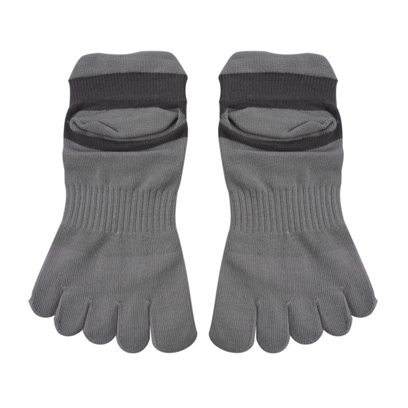 

6 Pair Men Cotton Low Cut Athletic Socks 5 Toe Socks Mesh Wicking, Light grey, Gray