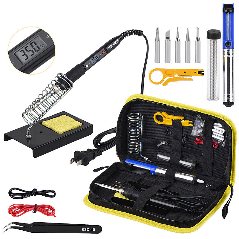 

80W LCD Thermostat Electric Electric Soldering Iron 110V/220V EU US Screwdriver Set Stripper Multi-function Tool Soldering Iron