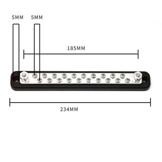 20-bit Busbar Continuous Current car Terminal Block for Continuous 150A DC 130A AC Single Row-image-458936810