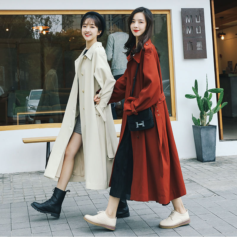 

Women 2020 Spring Autumn Elegant Casual Slim Trench Coat Female Single Breasted With Belt Classic Ladies Windbreaker Outwear L13, Creamy-white