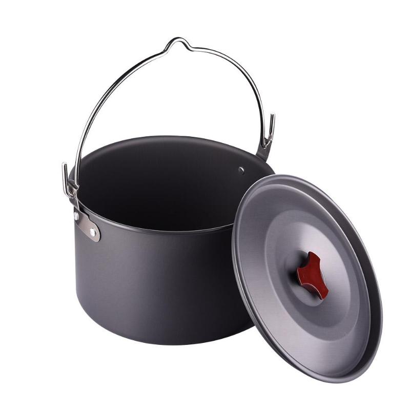 

Camping Cookware Hanging Pot Outdoor Camping Pot Non-stick Set 5L High Quality Aluminum Alloy Outdoor Tableware