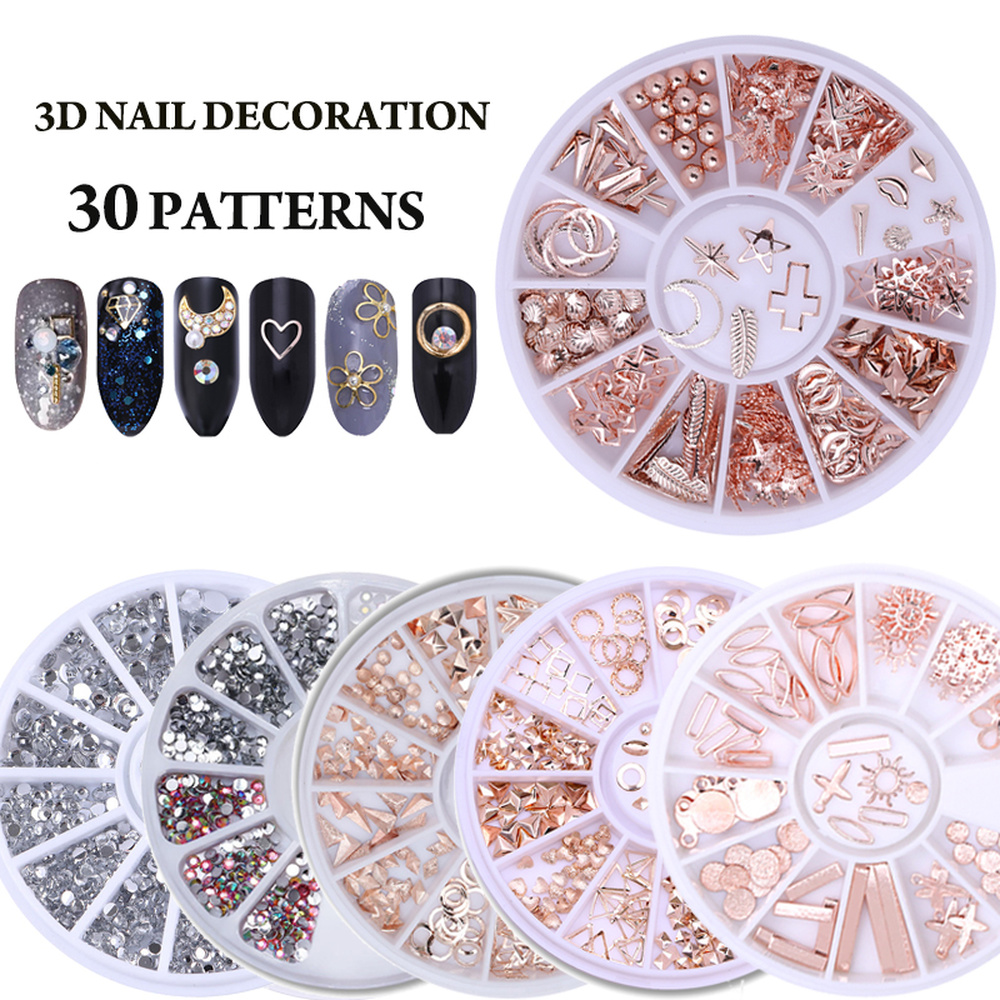 

Nail Art Stones Round Case Rhinestone Irregular Beads Manicure For Nails Decorations Wheel Crystals Studs Tips