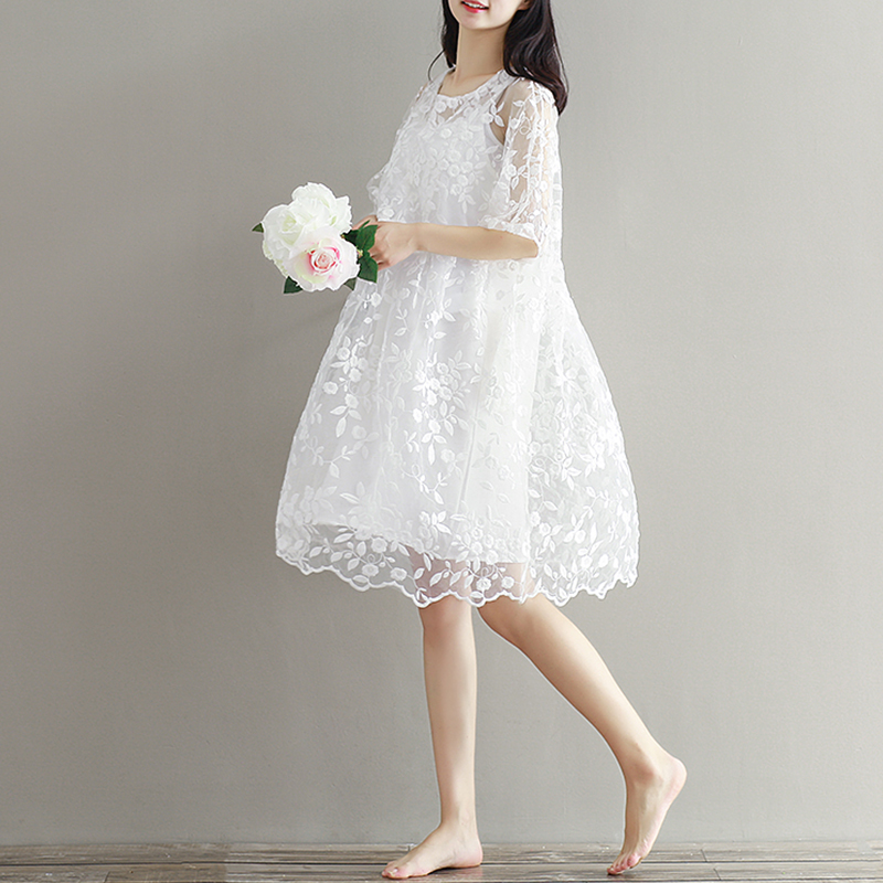 

2020 Maternity Photography Dress Plus Size Casual Lace Dresses Pregnancy Vestidos Beach Dress Photo Shoot, White