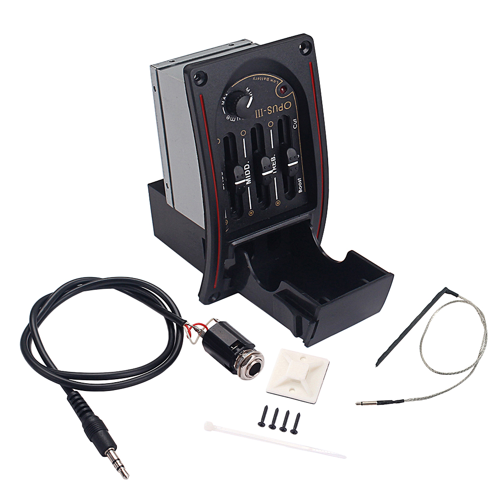 

Guitar 3 Band Pickup Piezo Transducer Musical Instrument for Acoustic Guitar 92x48x64mm
