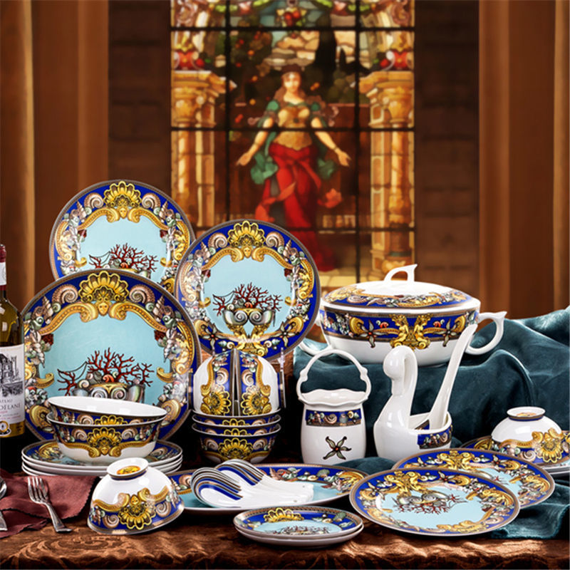 

Dinnerware Sets Ceramics Bowl Dish Soup bowl Gift Kitchen Cooking Tools Accessory Household Tableware Home Decor Porcelain T200430