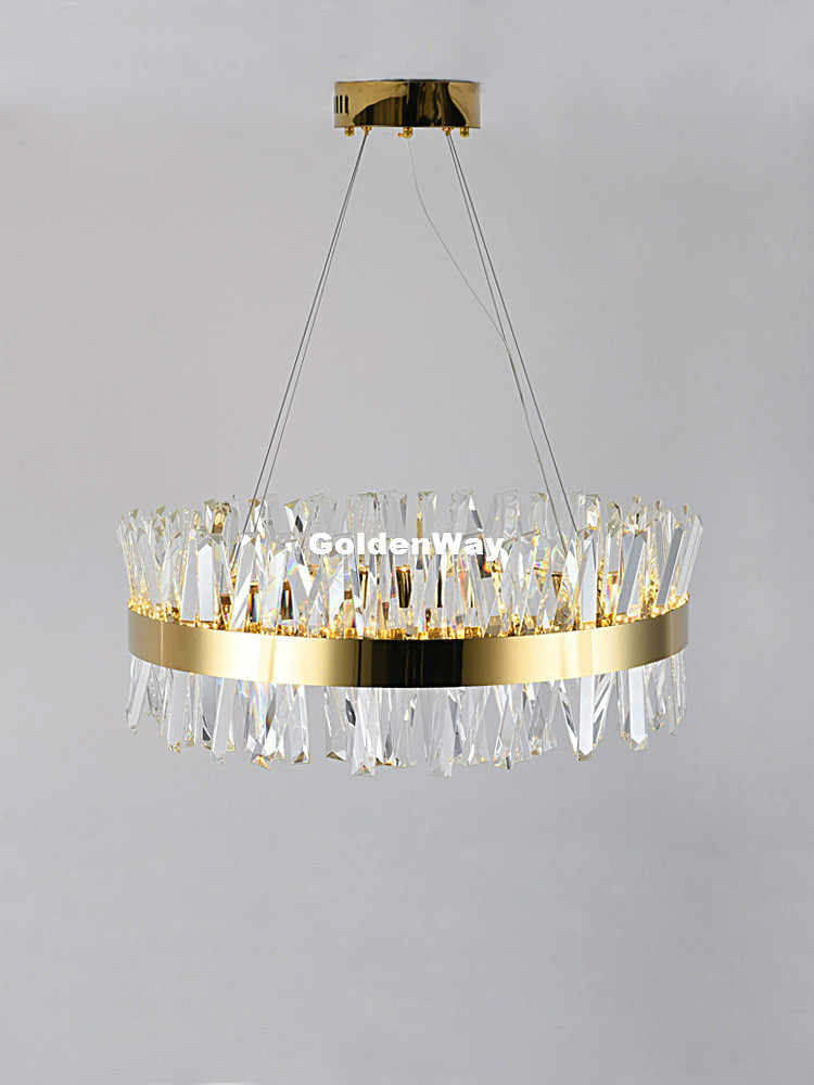 

Modern Nordic Luxury Round Crystal Chandelier Lighting for Dining Room Kitchen Hanging Lamp Modern Golden Chrome LED Chandeliers