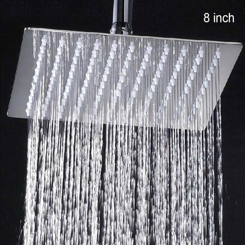 

8 Inch 6 inch Bathroom Round Square Chrome Top Water Rainfall Spray stainless steel Shower