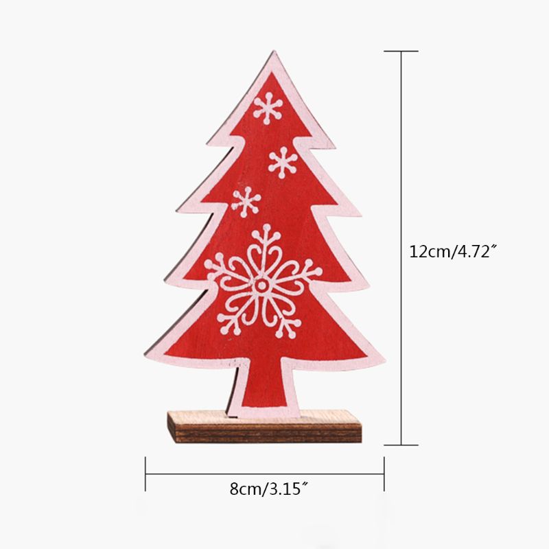 

Wooden Christmas Tree Snowflake Ornament Desktop Table Decoration Merry Xmas Creative Drops