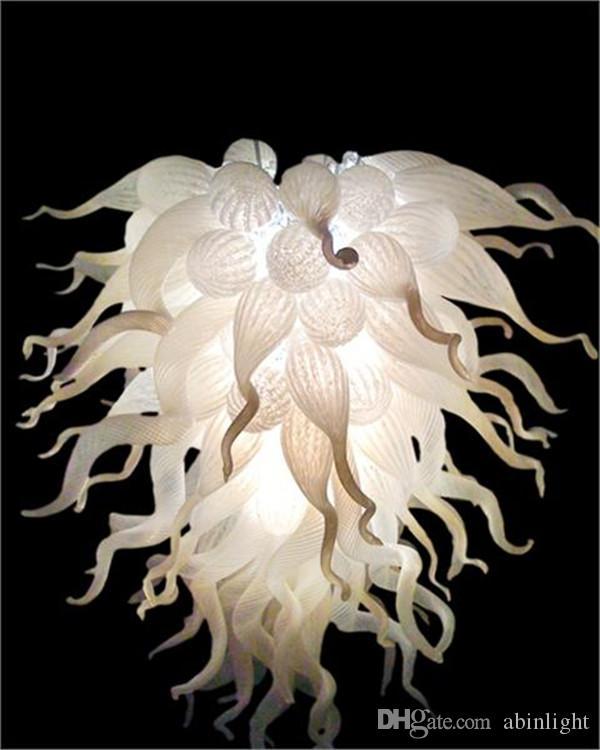 

Modern Ceiling White Shade Lamps Artistic Blown Glass Modern Crystal Chandelier CE UL Certificate Murano Glass Lighting