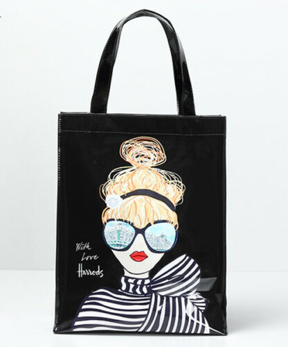 

PVC Casual Shopping Fashion Handbag Harrods London Girls Top Handles Tote Bag, Selected by client