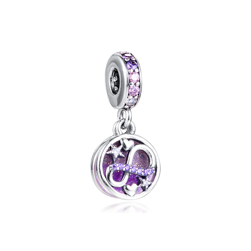 Glittering Infinity Hearts & Stars Mother's Day Silver kralen voor sieraden maken Fits Charms Snake Chian Bracelets Sterling Silver Jewelry