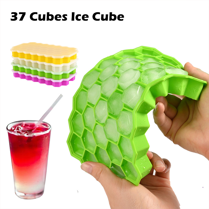 

37 Cubes Ice Cube Tray Honeycomb Silicone Ice Cube Maker Mold For Cream 3D DIY Party Wine Whiskey Cocktail Cold Drink Tool