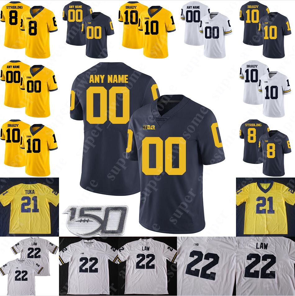 

Michigan Wolverines Football Jersey Khaleke Hudson 62 Harry Newman 41 Terry Barr 24 Lavert Hill 4 De'veon Smith 22 Karan Higdon 25 Rob Lytle, Yellow
