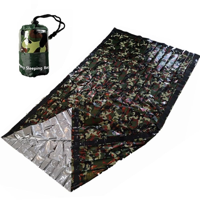 

Foldable Survival Double Sleeping Bag Warm Emergency Multipurpose PE Aluminum Film Durable Gadget for Outdoor Camping
