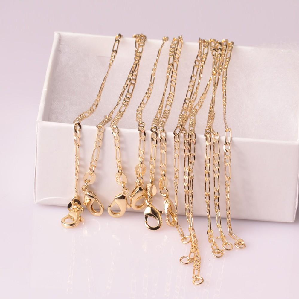 

10pcs gold color necklace with seal New Men Jewelry wholesale Classic fashion link chain necklace Figaro necklace