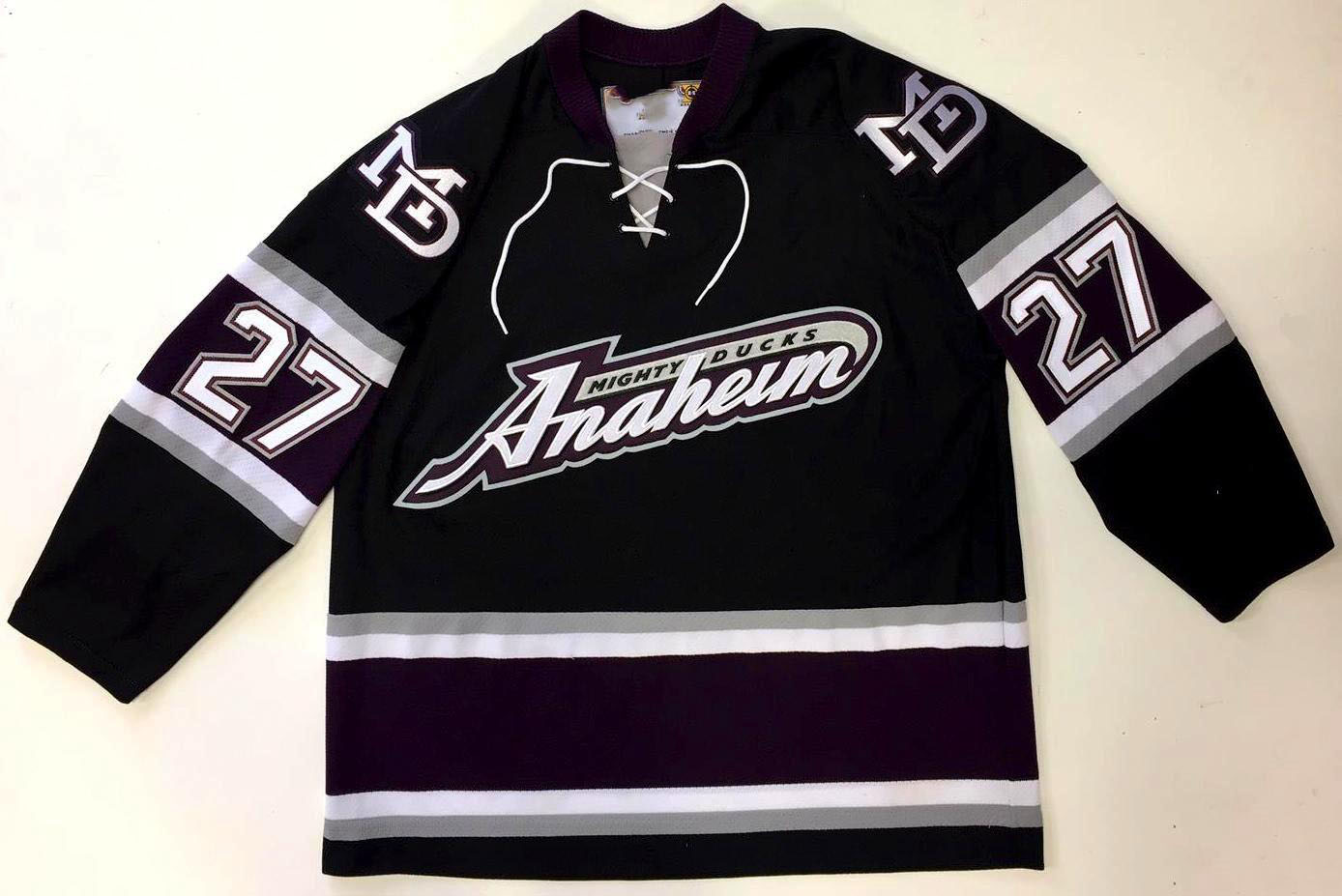 

custom Hockey Jersey 5XL 6XL Vendimia Mighty Ducks película #27 Scott Niedermayer Embroidery Jerseys Stitched Customize any number and name, As show