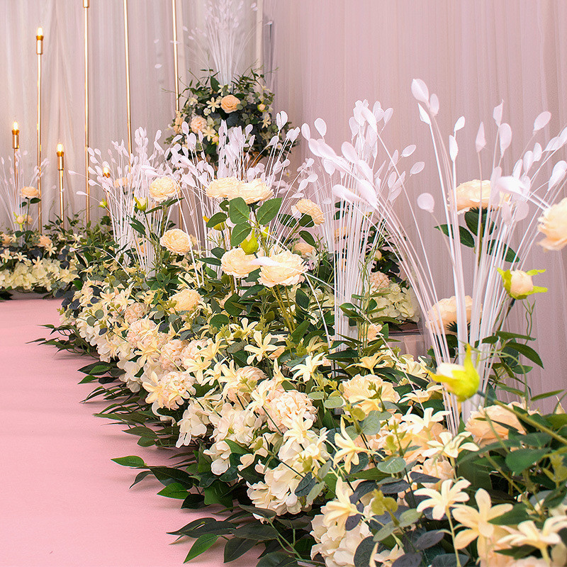 

Peony Hydrangea Maidenhair Eucalyptus Peony Flower Row Wedding Decoration Arch Centerpieces Props Wedding Background Wall 6 Colors, Customize