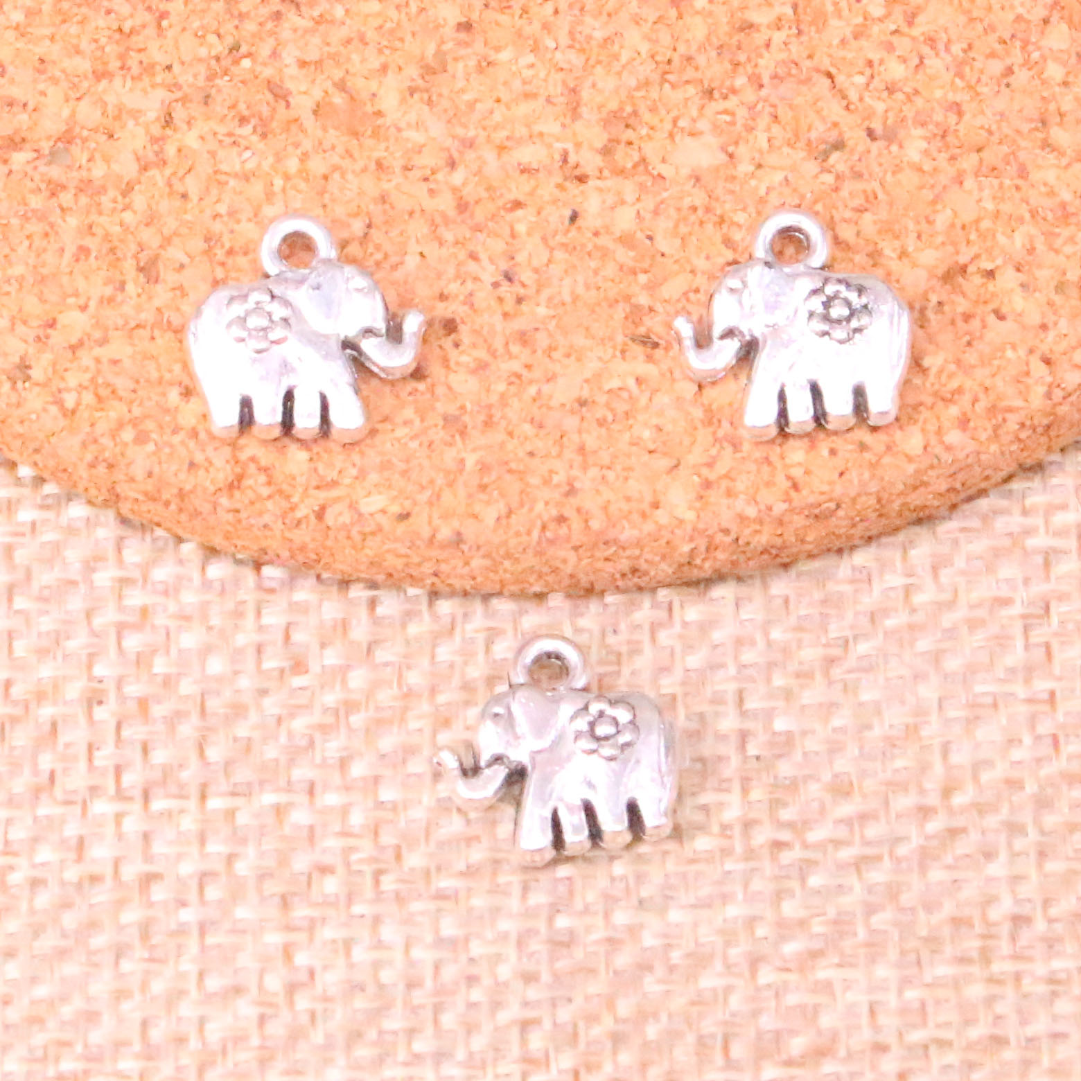 

84pcs Charms elephant flower 12*12mm Antique Making pendant fit,Vintage Tibetan Silver,DIY Handmade Jewelry, Bronze;silver