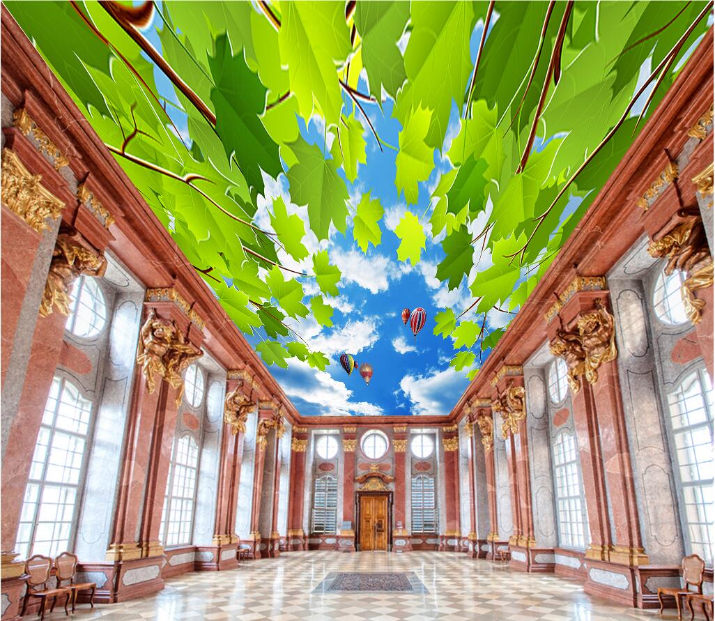 

3d ceiling murals wallpaper custom photo Blue sky pigeon green leaf vine living room home decor 3d wall murals wallpaper for walls 3 d, Customize