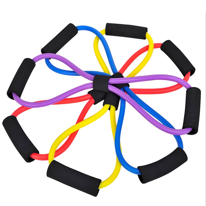 

elastic 8 type elastic tension rope gym fitness rubber ring gym fitness equipment drawstring dance practice stretching belt yoga belt