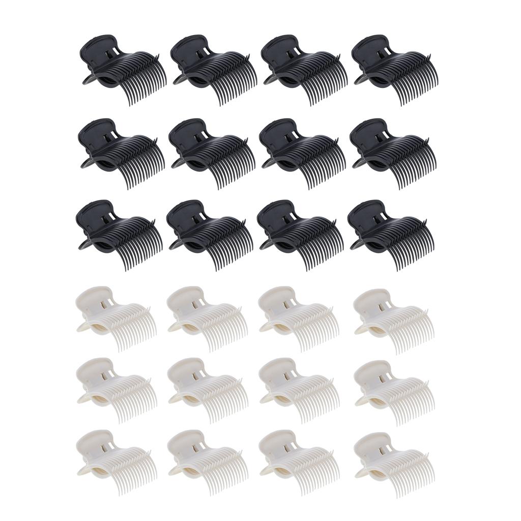 12Pcs Plastic Hot Roller Super Clips Hair Curler Claw Clamps for Women Beige