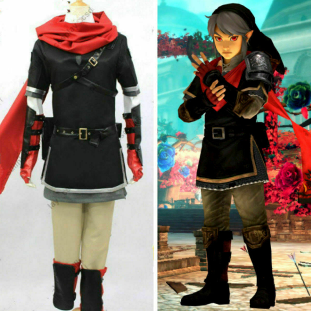 

Legend of Zelda Hyrule Warriors Dark Link outfit Cosplay Costume Uniform Custom