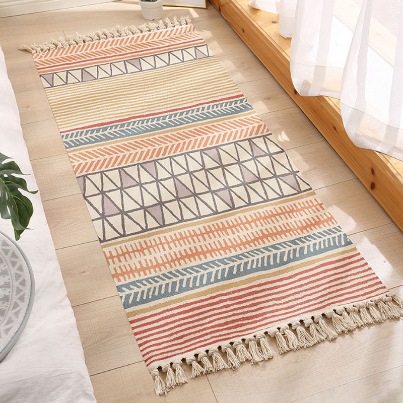 

Hot Retro Ethnic Cotton Linen bedroom Doormat Rugs Door Mats Outdoor Throw Rugs for Front Porch Entry Way Kitchen Bathroom Carpets, As picture