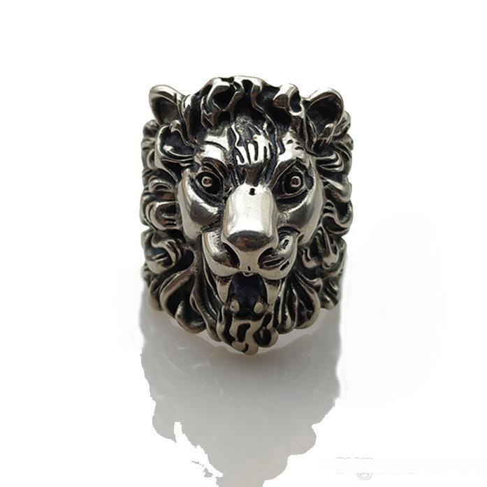 Antique Grey Rhinestone Crystal Lion Animal Design Alloy Ring Jewelry Party Gift