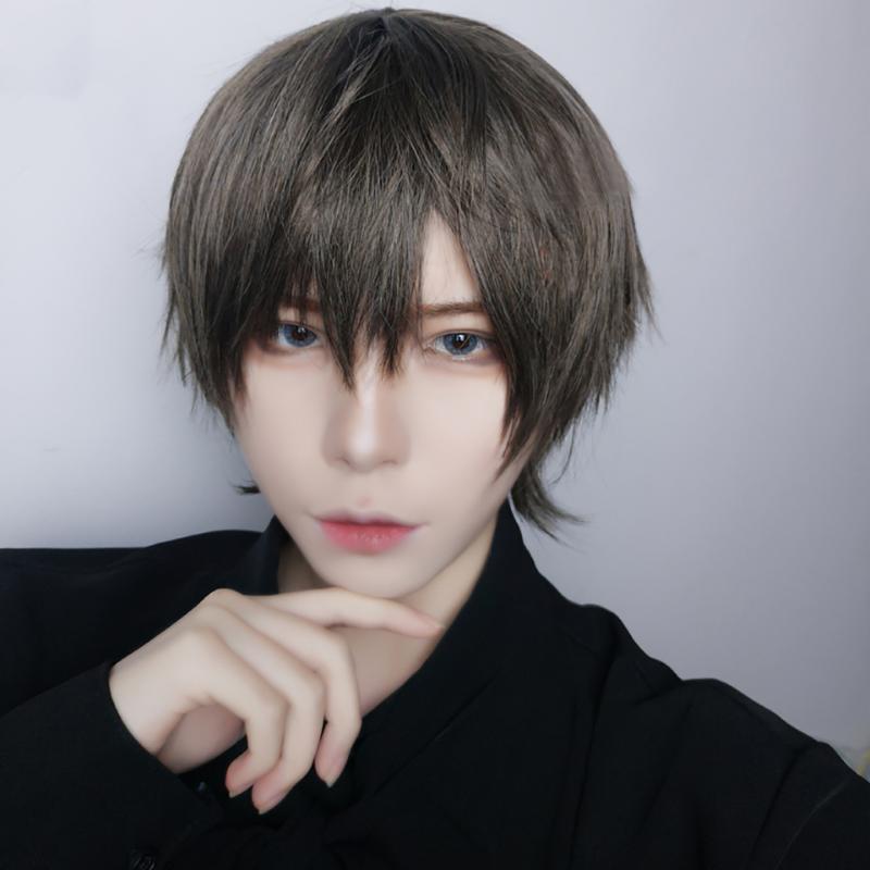 

AILIADE Synthetic Wigs Short 9" Straight Bangs Brown Natural False Hair Heat Resistant for Women Cosplay Party Anime Daily, T1b/613
