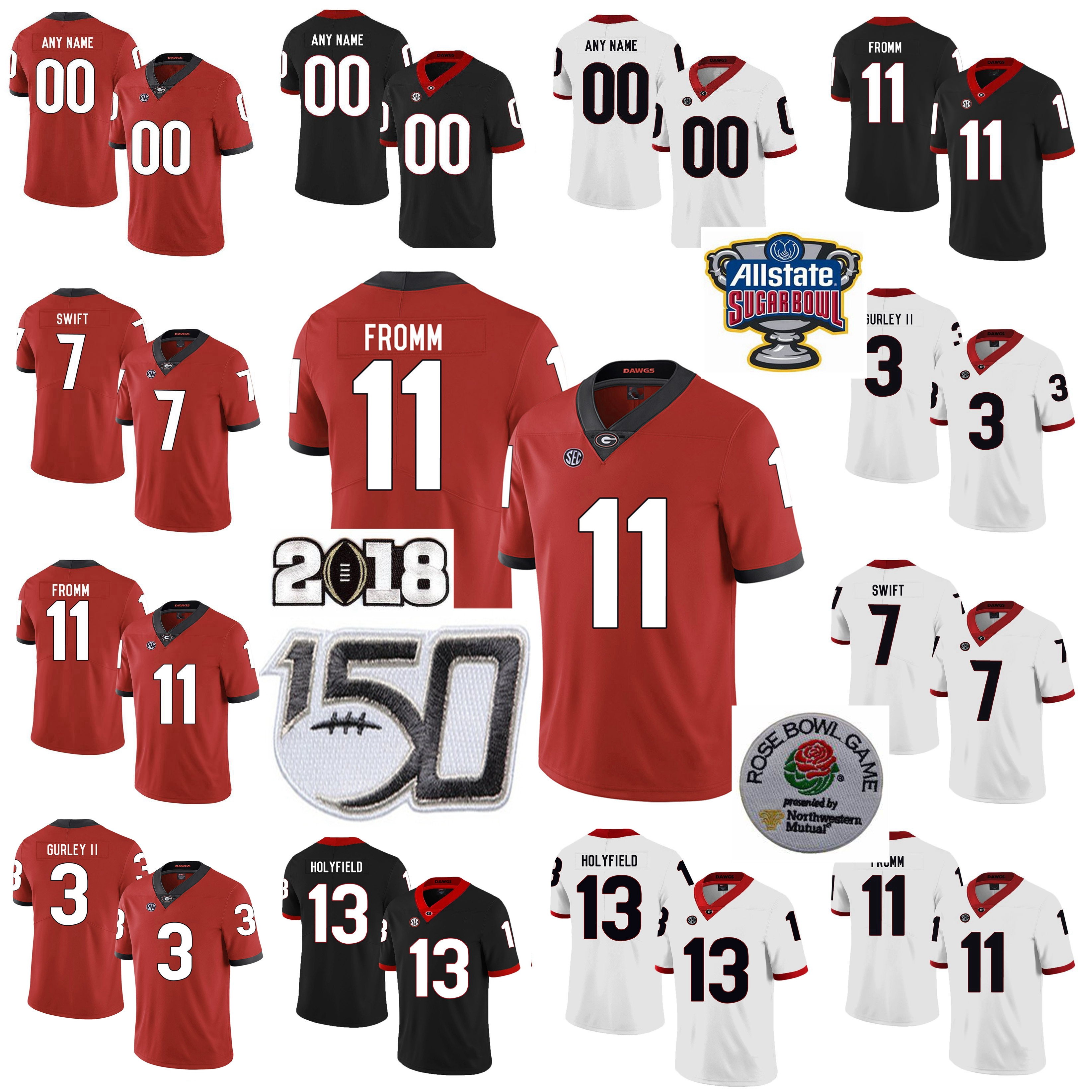 

Custom NCAA Georgia Bulldogs Jerseys Mens George Pickens Jersey Elijah Holyfield AJ Green Nick Chubb Red College Football Jerseys Stitched, Mens red with 150th patch
