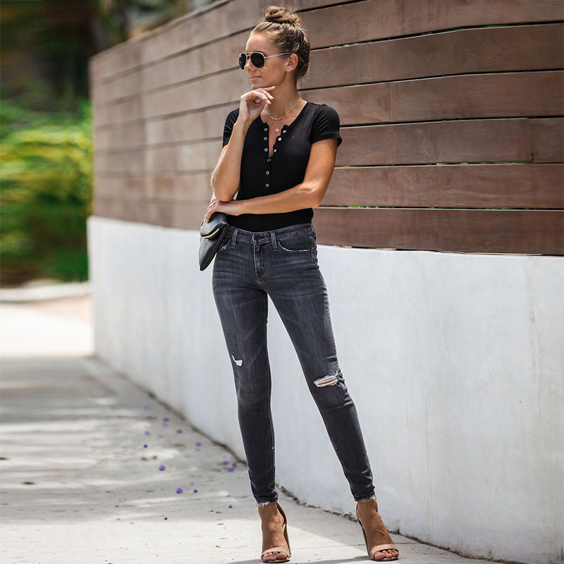 

2020 New Fashion Jeans Women Pencil Pants High Waist Jeans Sexy Slim Elastic Skinny Pants Trousers Fit Lady Jeans Plus Size, 4#
