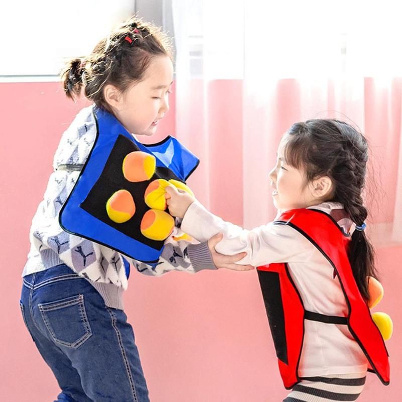 

5 Color Dodgeball Adhesive Ball Vest Interesting Sports Props Vest Sticky Jersey Creative Parent-Child Interaction, Blue