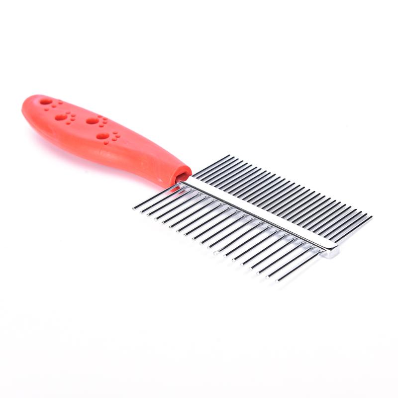 

1 PCS Stainless Steel Anti-static Pets Hair Grooming Comb Two-sized Dense Comb For Dogs Tooth Slicker Brush Pet Grooming Tools, As shown