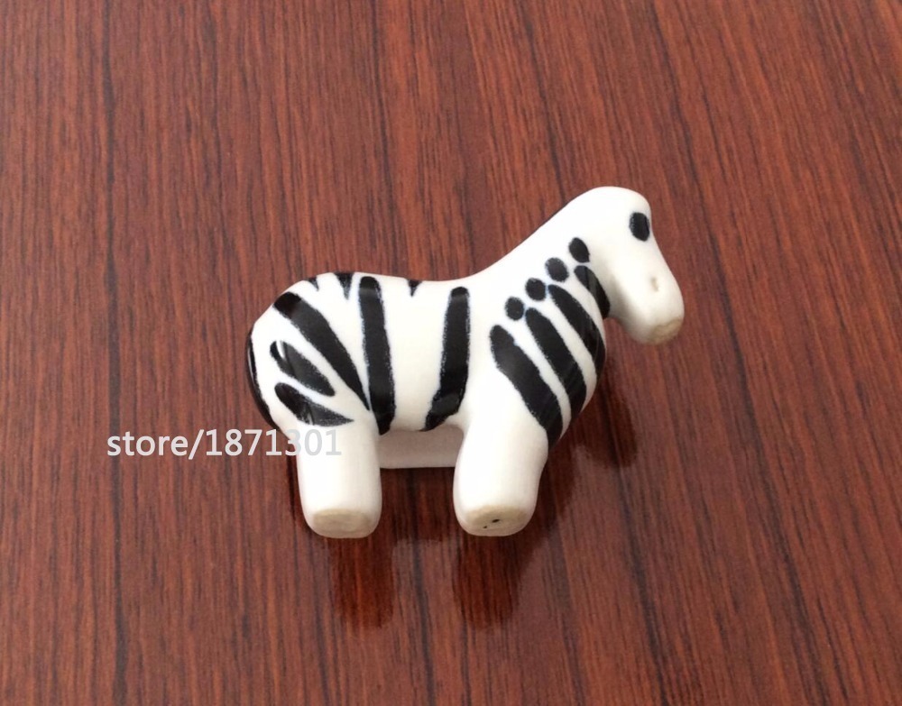 2019 Zebra Dresser Knobs Kids Ceramic Drawer Handles Animal