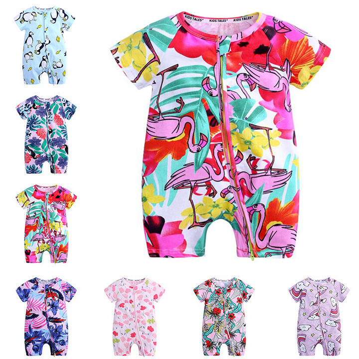 

Kids Designer Clothing Cotton infant baby boys clothes summer short sleeve rompers newborn baby girl animal clothe, As show