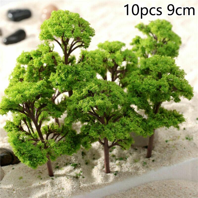 

10PC 7/9cm Trees Model Garden Wargame Train Railway Architectural Scenery Layout, As pic