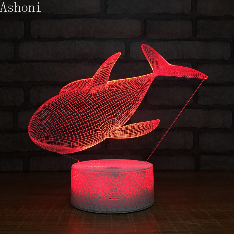 

new whale shape 3d table lamp led touch 7 color changing night light home decor fixture home decor christmas gifts