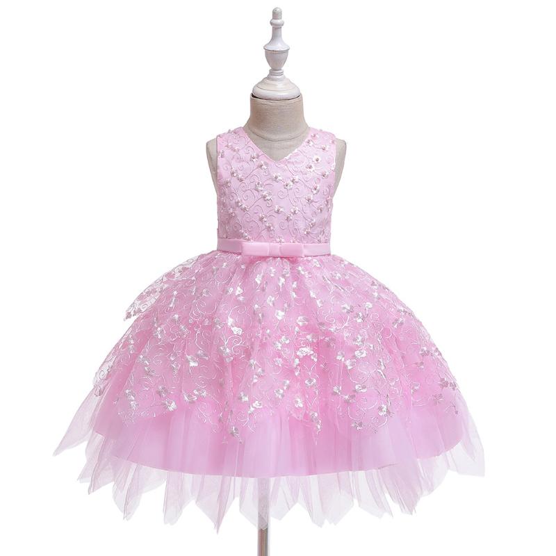 

0-5Y Newborn Toddler Baby Kid Girls Dress Lace Bow Tutu Party Wedding Birthday Christmas Dresses For Girls Costumes, Pink