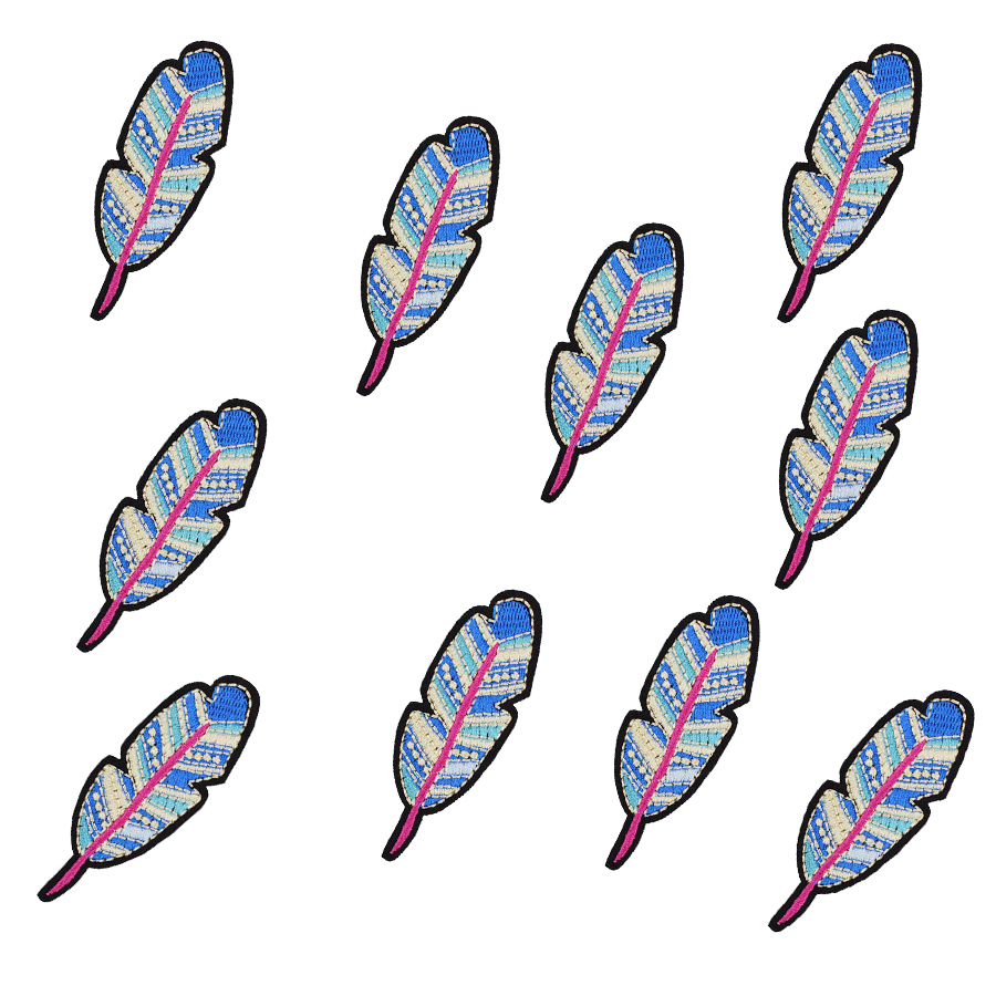 

1PCS Feather Embroidery Patches for Clothing Bags Iron on Transfer Applique Patch for Garment Jeans DIY Sew on Embroidery Badge, Black