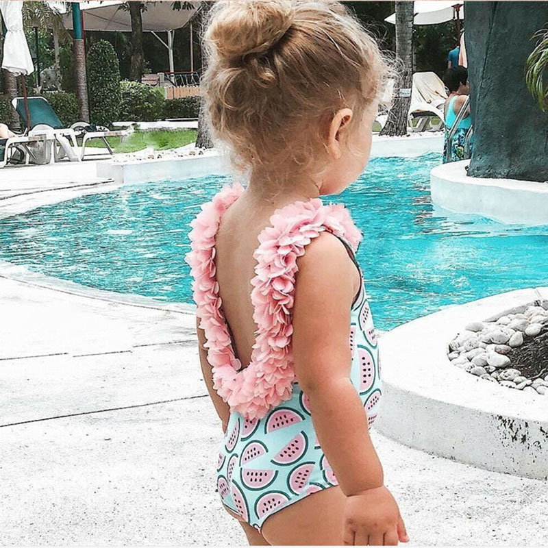 

Baby Girls Summer Swimwear Kids Clothes Striped Watermelon Toddler One Piece Swimwear Children Girls Clothing Princess Costume
