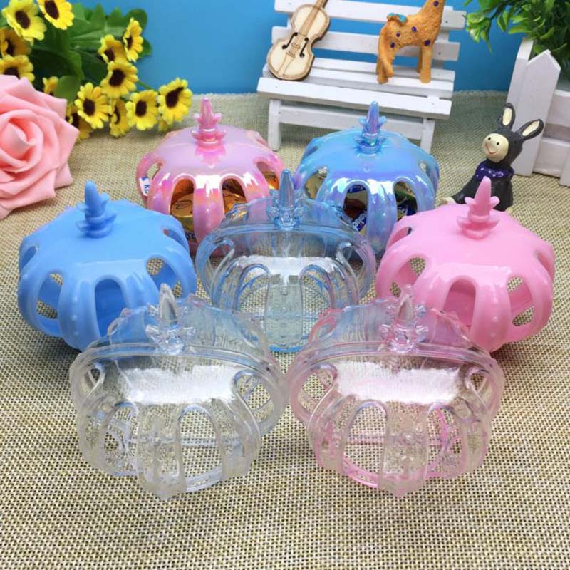 

1 Pcs Candy Boxes with Transparent Plastic Crown Shaped Baby Shower Birthday Party Favor Box Decoration Event Party Supplies