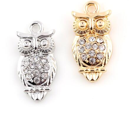 

20PCS/lot 12x25mm (Golden,Silver Color) Animal Owl Hang Pendant Charms Fit For DIY Floating Dangle Locket Jewelrys