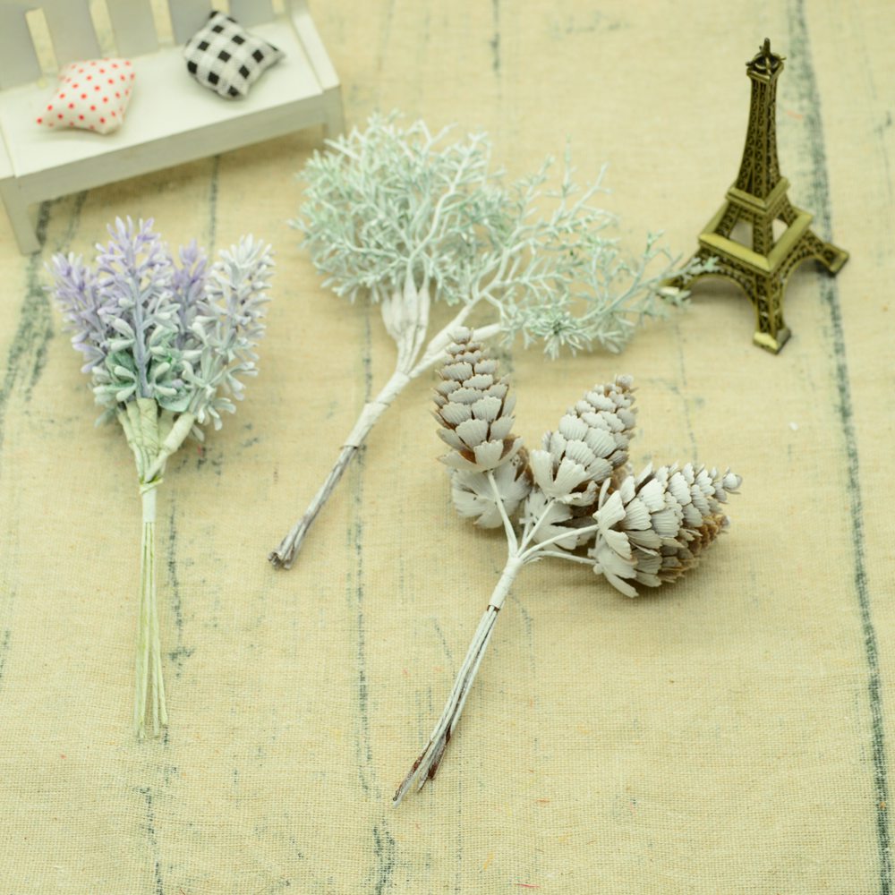 

6pcs Artificial plant flowers fake floristic lavender vases for christmas home wedding decor accessories diy gifts scrapbooking