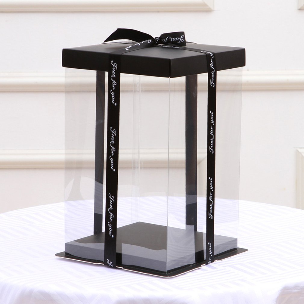 

30.5x30.5x40CM Transparent Empty Gift Box for Artificial Teddy Bear Rose Flower Gifts Women Plush