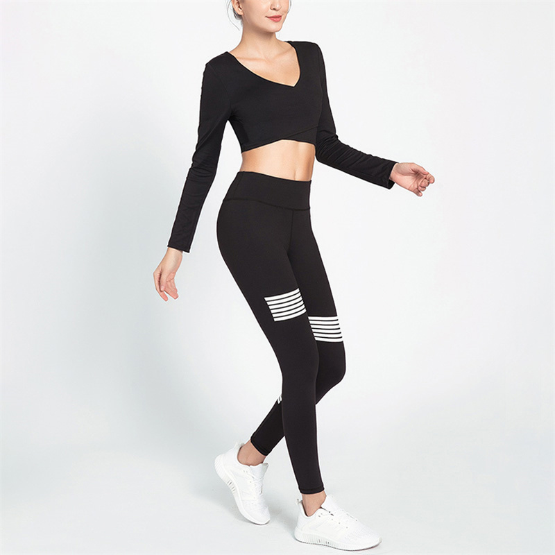 

Sports Wear for Women Gym Gym Clothing Tracksuit Yoga Set Workout Set 2 Piece Women Active Wear Sexy Clothes for, Black